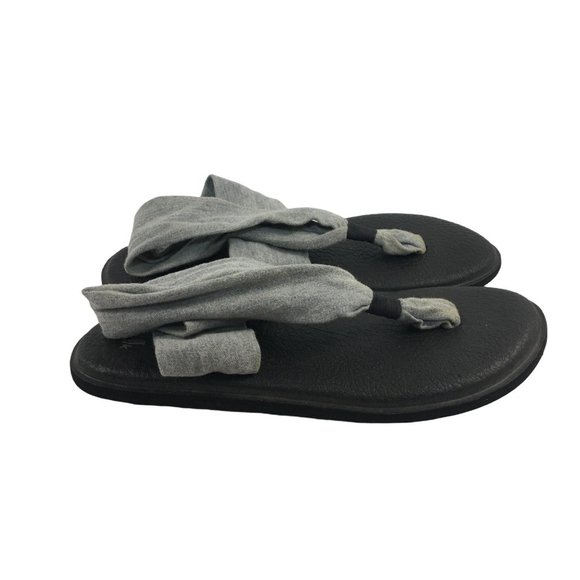 SANUK YOGA SLING GRAY FLIP FLOP THONG SANDALS WOMENS SIZE 9 - Picture 3 of 8